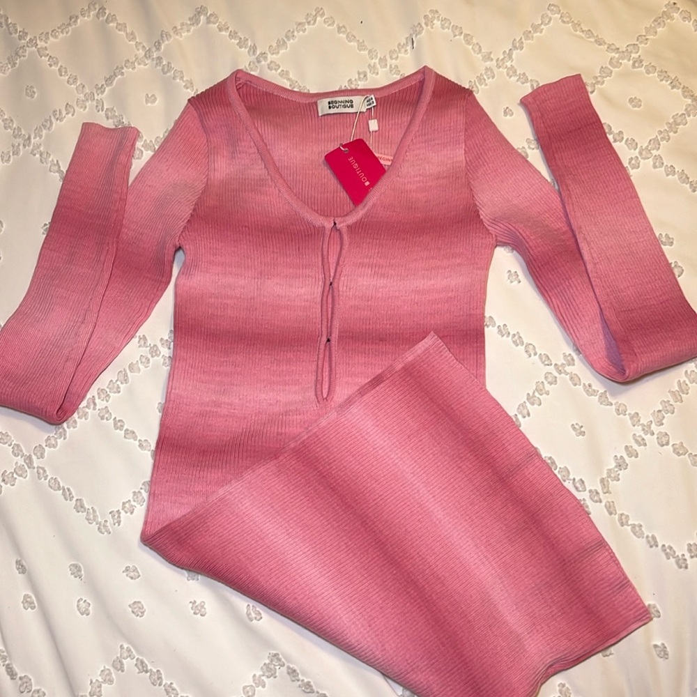 Beginning Boutique Pink Long Sleeve Bodycon (2)